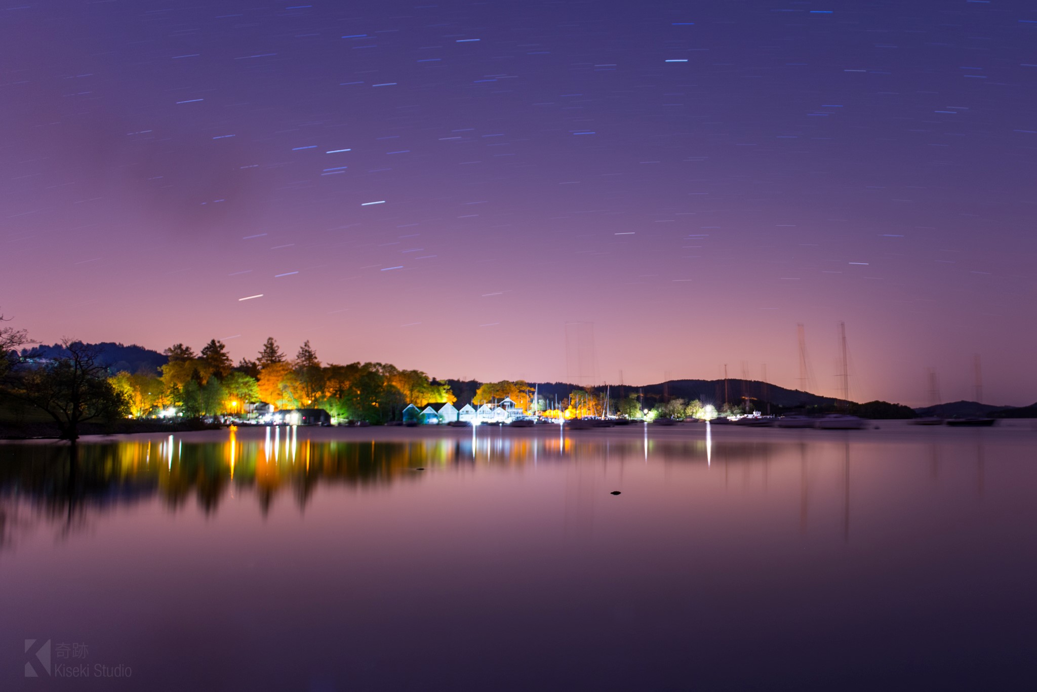 Coniston Lake at night star trails