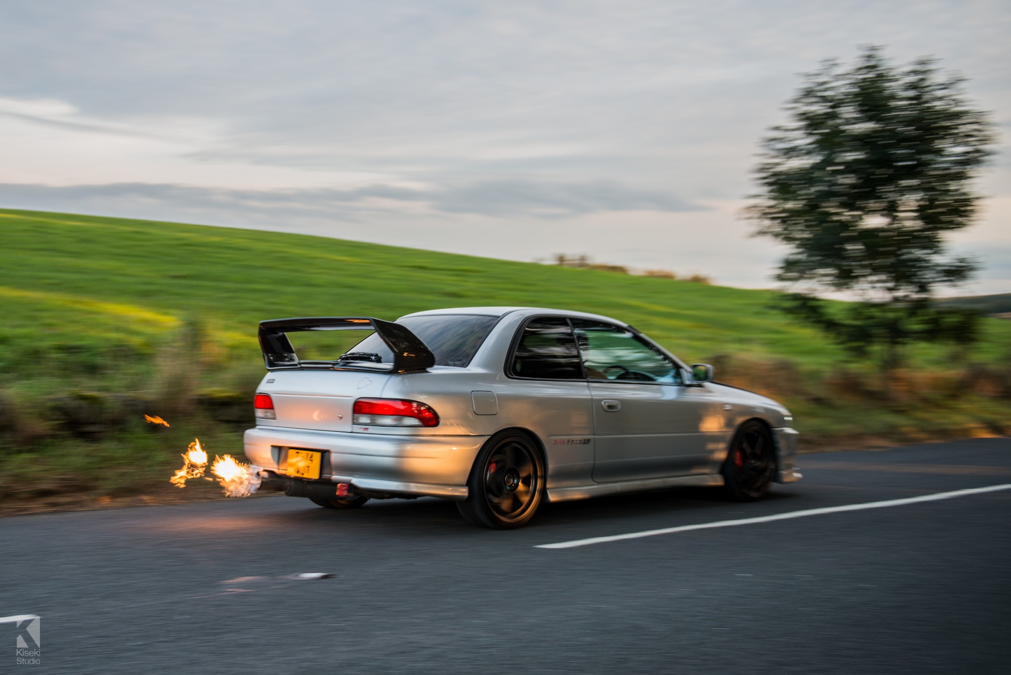 Subaru Impreza STI GC8 flames