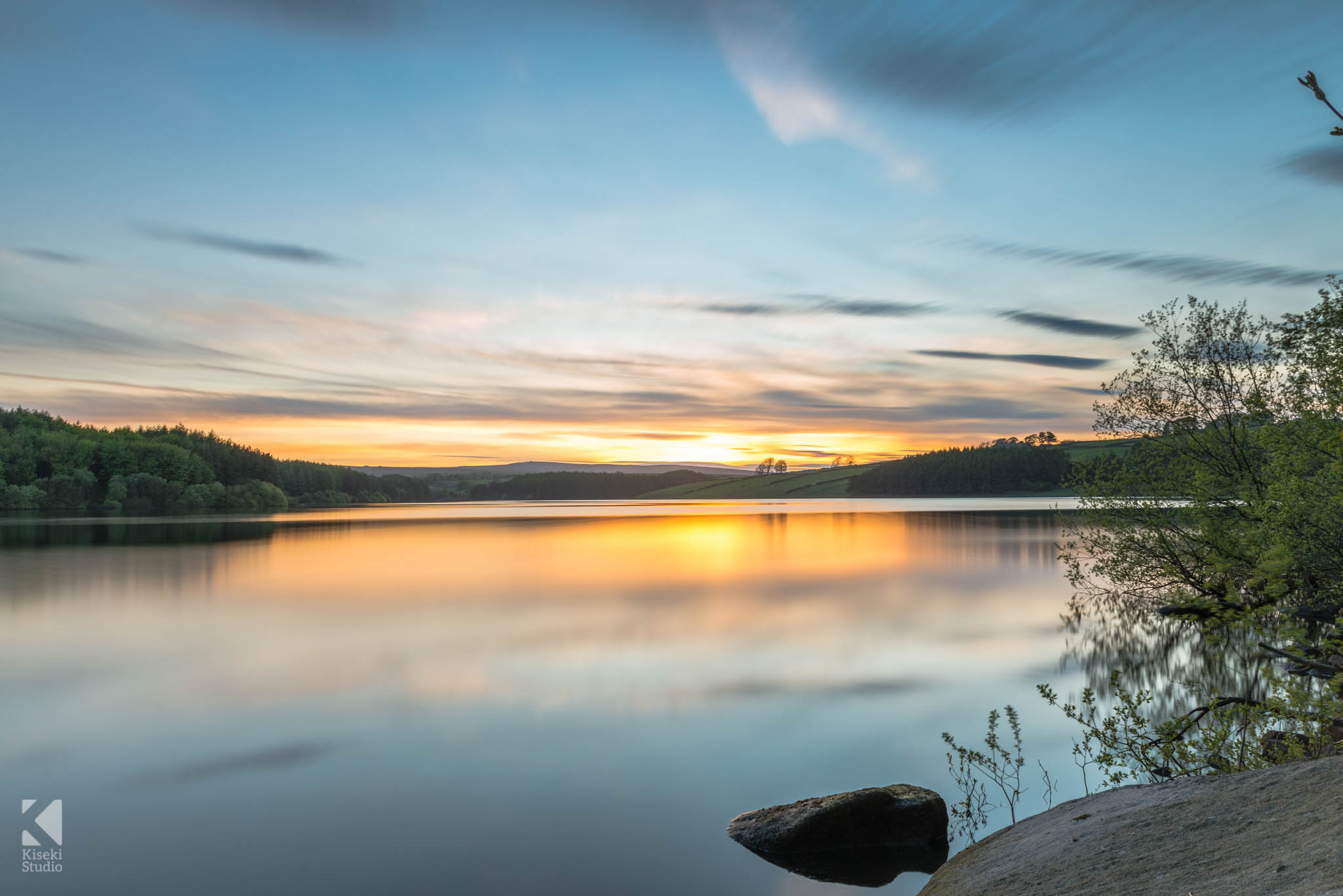 Long Exposure of the sunset at Thruscross Reservoir