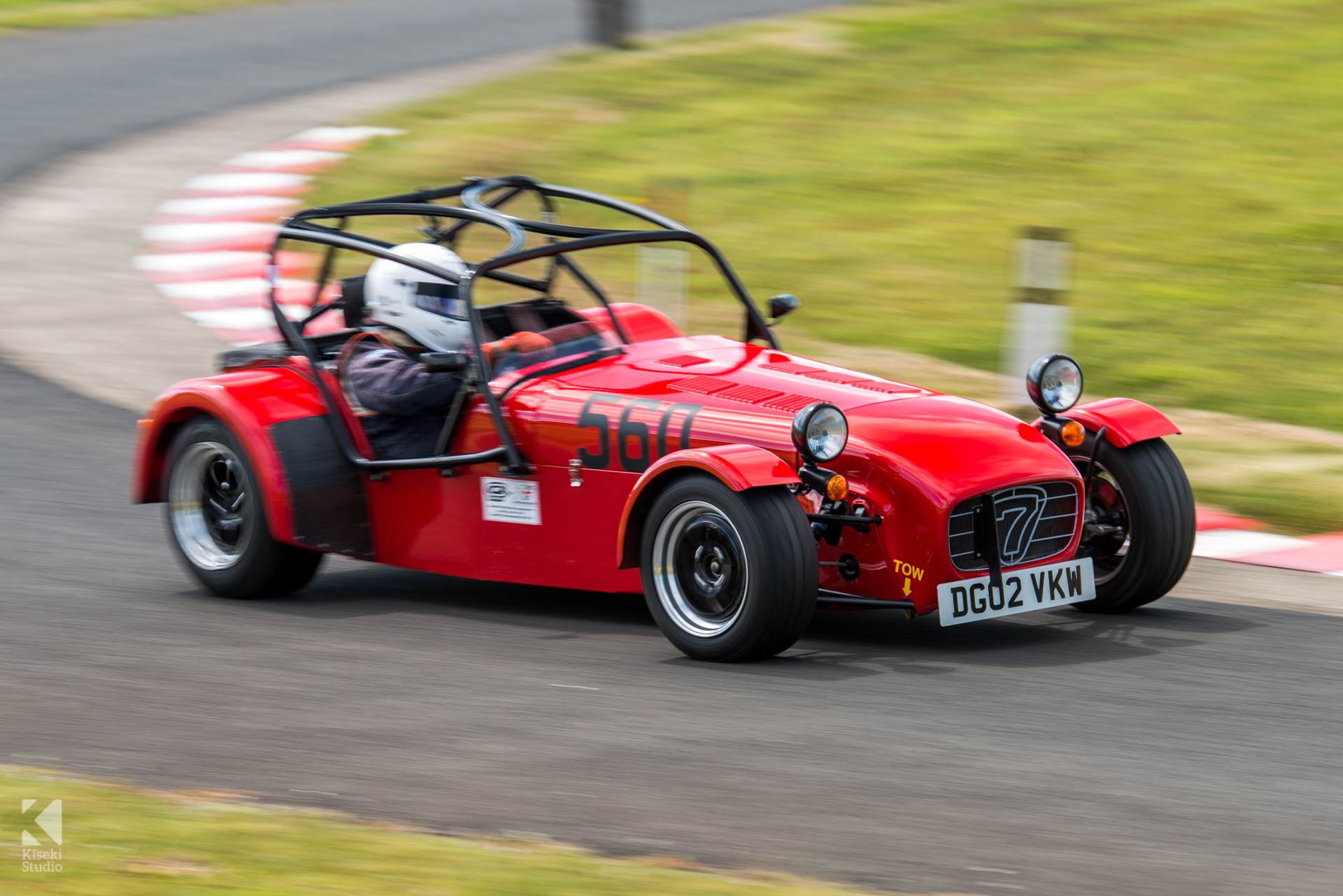 Caterham 7 Lotus cornering at Harewood Hillclimb