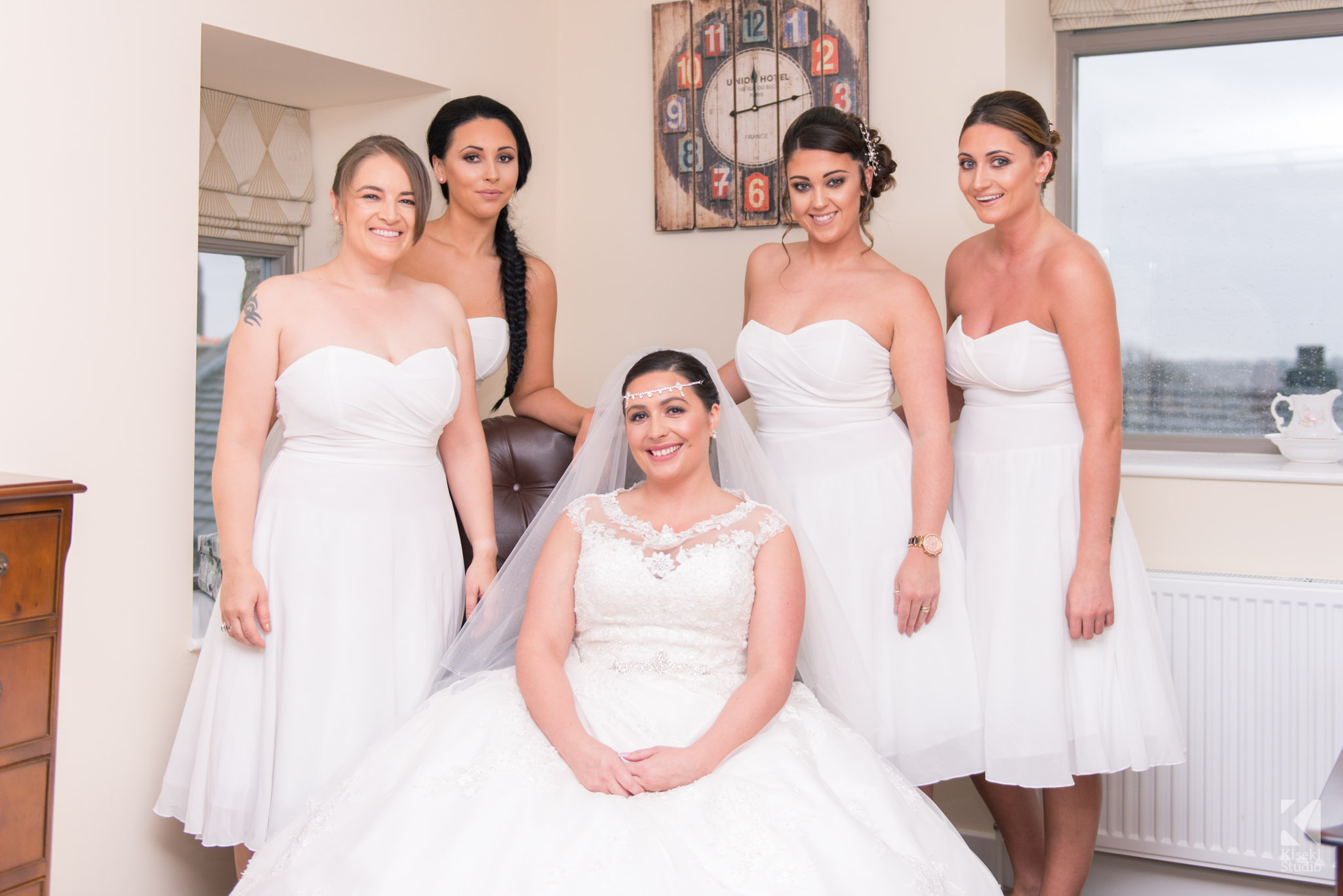 Bride and Bridesmaids together