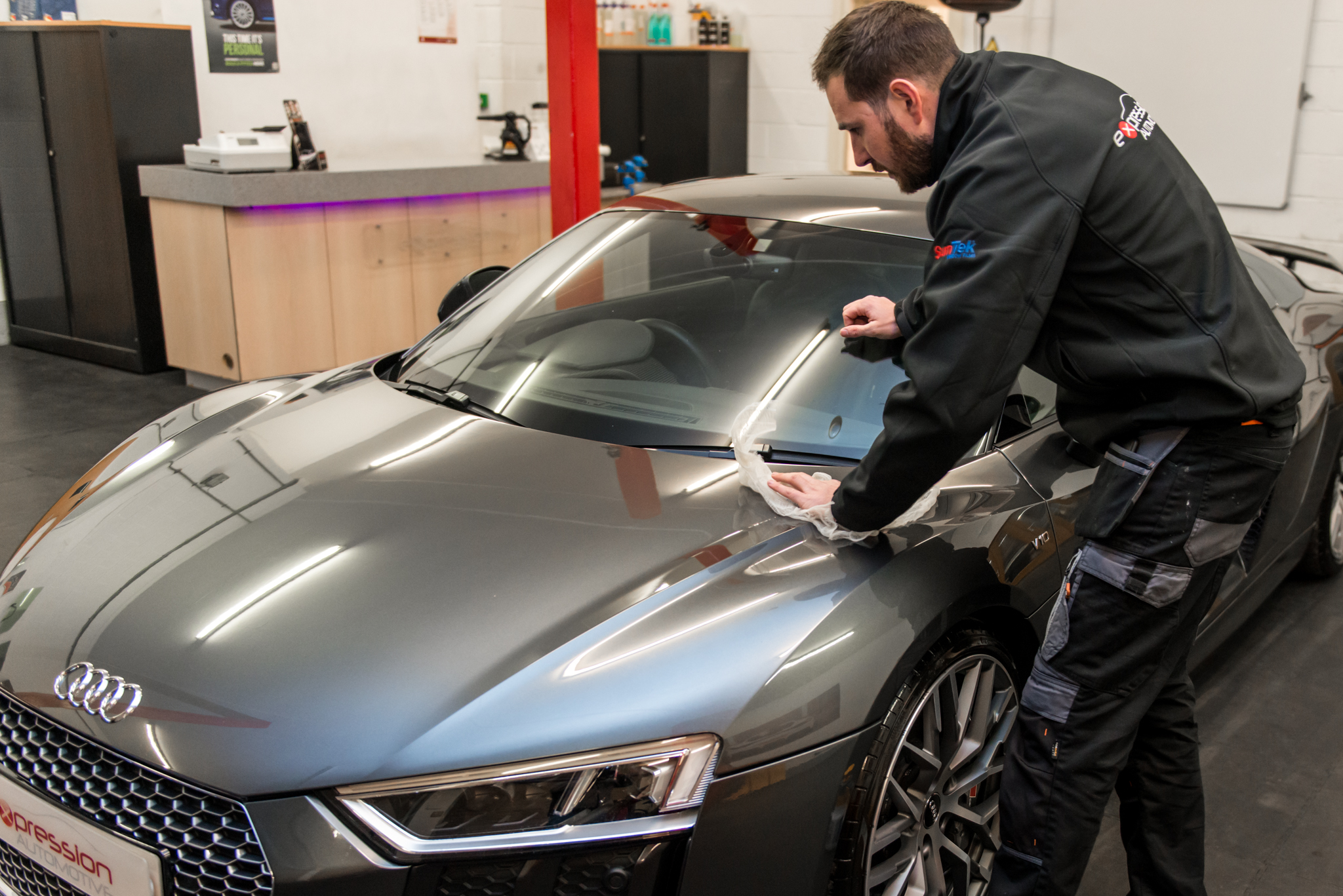 audi-r8-plus-v10-paint-protection-film-expression-automotive-baildon