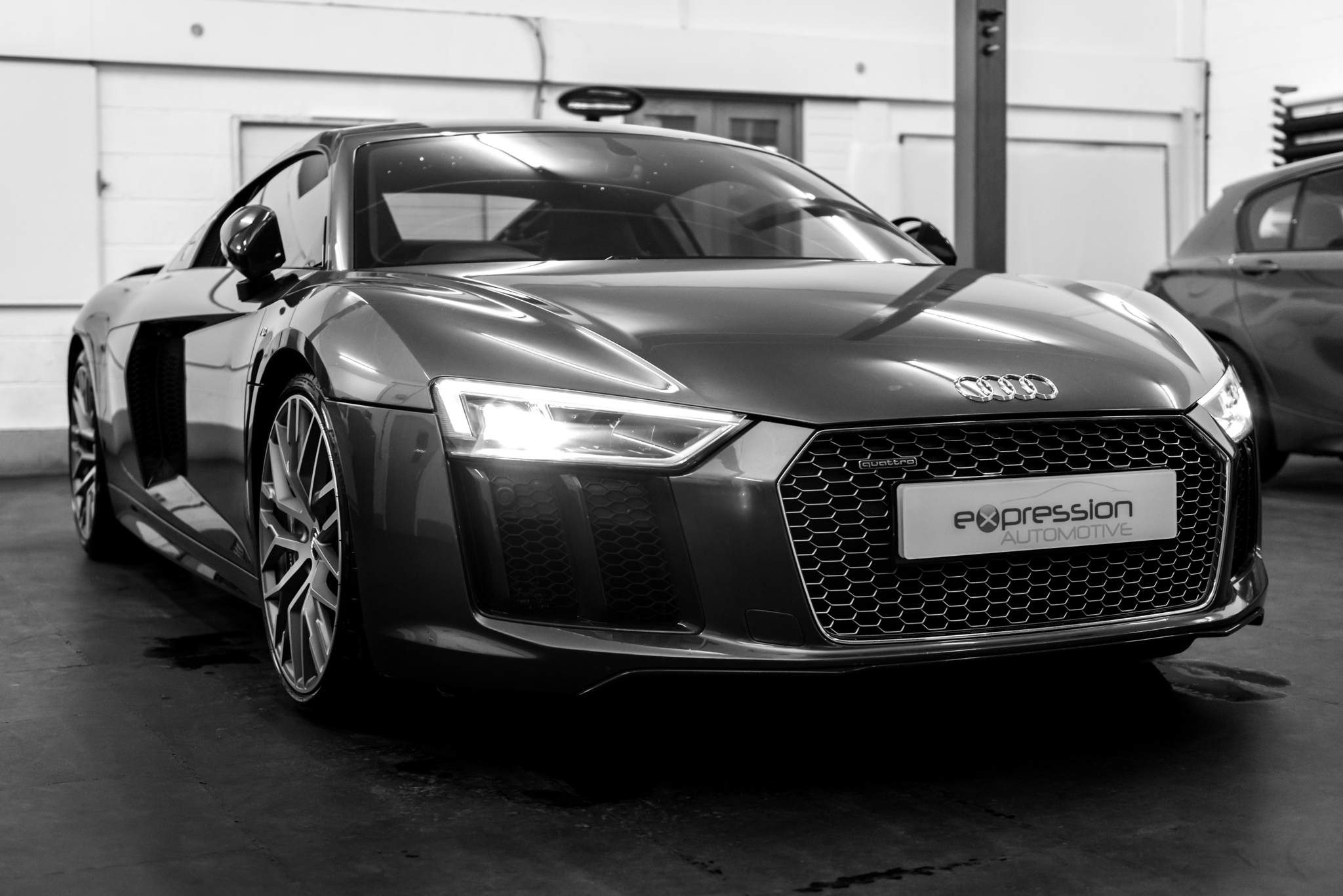 audi-r8-plus-v10-paint-protection-film-expression-automotive-front-angle