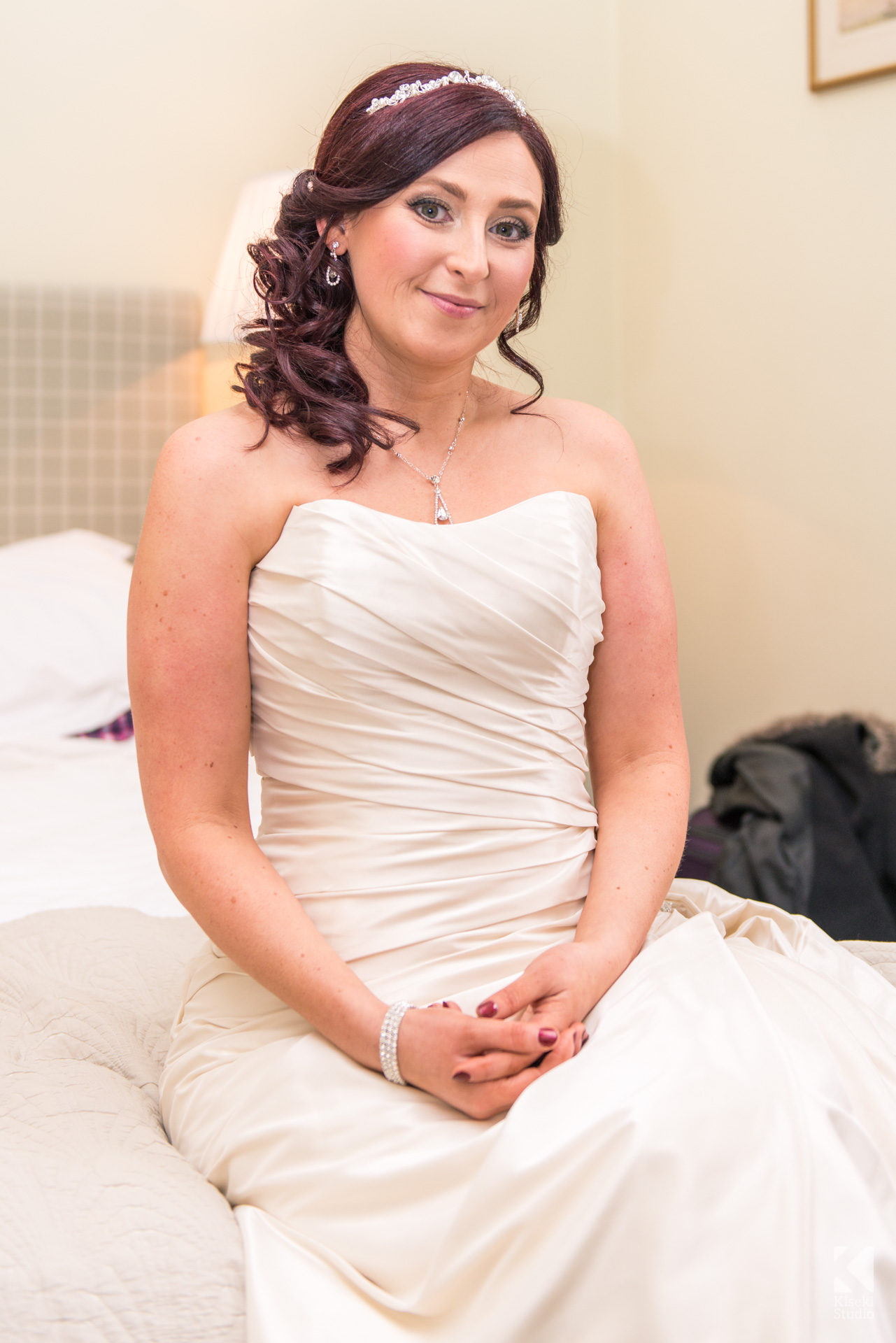 NYE Wedding at Ripley Castle - Bride in her lovely white dress