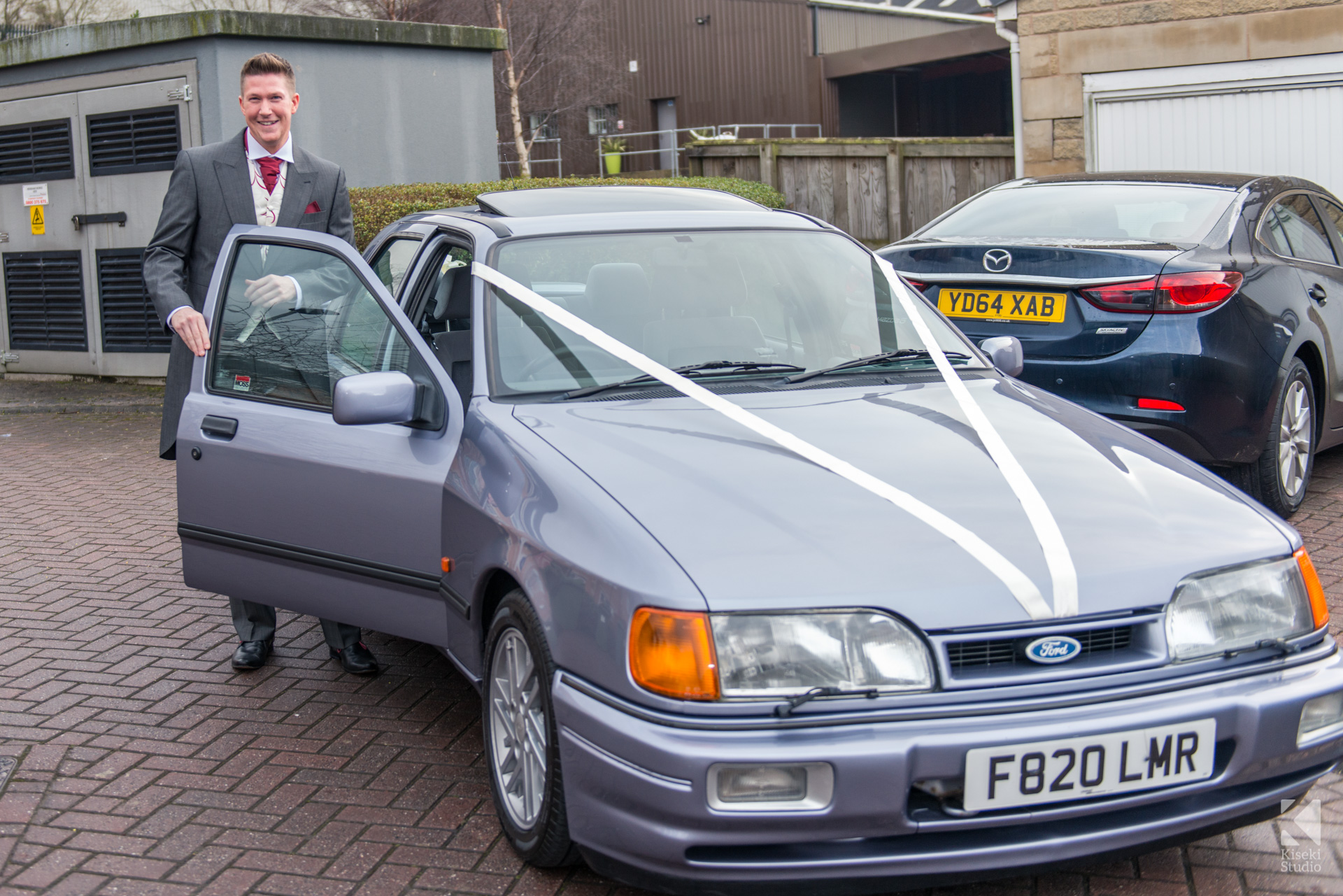 NYE Ford Sierra Sapphire Cosworth Wedding Car with Groom